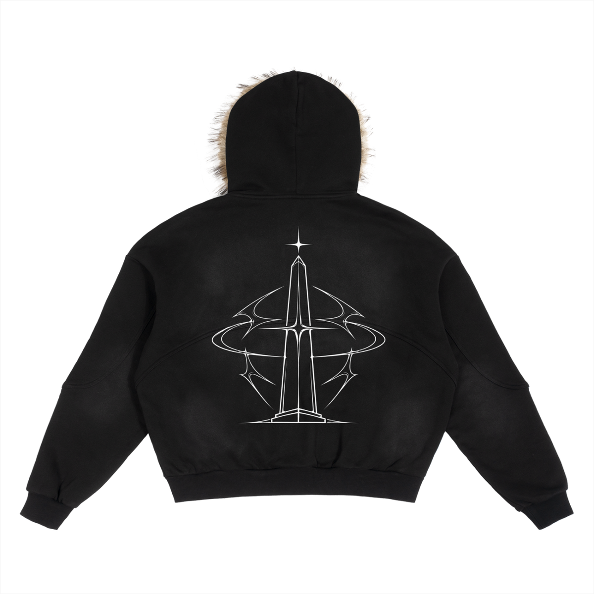 TRxBA - Boxy Detachable Fur Hoodie